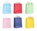 Assorted colored shopping bags