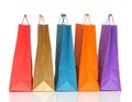 Assorted colored shopping bags Royalty Free Stock Photo