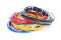 Assorted Colored Wires on White Background Royalty Free Stock Photo
