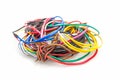 Assorted Colored Wires on White Background Royalty Free Stock Photo