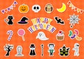 Assorted colorful and cute Halloween illustrations Royalty Free Stock Photo