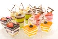 Assorted colorful desserts