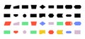 Assorted Colorful Flowchart Process Shape Icon Set on white Background
