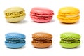 Assorted colorful french macarons