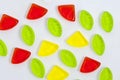 Assorted colorful fruit jelly candy Royalty Free Stock Photo