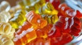 Assorted colorful gummy bears candy close-up Royalty Free Stock Photo