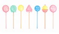Assorted Colorful Lollipops on Sticks Royalty Free Stock Photo