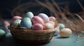 Assorted color pastel easter eggs