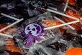 Assorted colourful halloween suckers in a pile. Calgary Alberta Canada Royalty Free Stock Photo