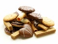 Assorted cookies with chocolate and nuts