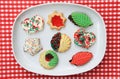 Assorted cookies on a plate