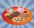 Assorted cookies on plate