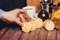 assorted cookies sweets snack breakfast dessert wooden table Royalty Free Stock Photo