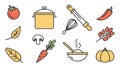 Assorted Cooking Kitchenware Icons Vector, vector design Generative AI Royalty Free Stock Photo