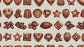 Assorted Copper Colored Decorative Shapes and Icons Royalty Free Stock Photo