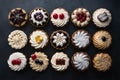 Assorted cream cakes, a decadent assortment pleasing to the palate