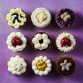 Assorted cream cakes, a decadent assortment pleasing to the palate