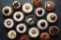 Assorted cream cakes, a decadent assortment pleasing to the palate Royalty Free Stock Photo
