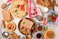 Assorted crepe and waffles Royalty Free Stock Photo