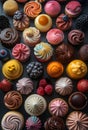 Assorted cupcakes and muffins on black background Royalty Free Stock Photo