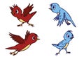 Assorted Cute Bird Illustration in Vector