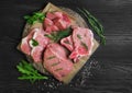 Assorted of cuts and portions raw fresh red meat Royalty Free Stock Photo