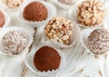 Assorted dark chocolate truffles Royalty Free Stock Photo