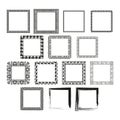 Assorted decorative frames vector set. Collection of various border designs. Royalty Free Stock Photo