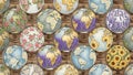 Assorted Decorative Globes in Wicker Basket Royalty Free Stock Photo