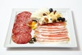 Assorted deli meats and cheese Royalty Free Stock Photo