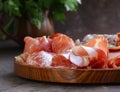 Assorted deli meats - ham, sausage, salami, parma, prosciutto Royalty Free Stock Photo