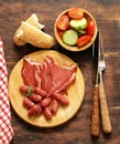 Assorted deli meats - ham, sausage, salami, prosciutto Royalty Free Stock Photo