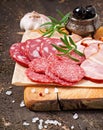 Assorted deli meats and rosemary Royalty Free Stock Photo