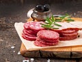 Assorted deli meats and rosemary Royalty Free Stock Photo