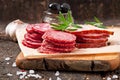 Assorted deli meats and rosemary Royalty Free Stock Photo