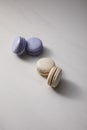 Delicious violet and white french macaroons