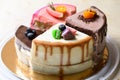 Assorted Different Pieces of Cake in One Dessert, Four Flavors in One Cake