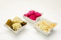 Assorted different types of sauerkraut Royalty Free Stock Photo