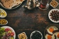 Assorted dishes for oriental breakfast