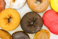 Assorted donuts in box top close view Royalty Free Stock Photo