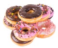 Assorted donuts donuts on a background