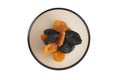 Assorted dried fruits apricots, prunes