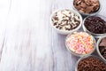 Assorted dutch hagelslag sprinkles. Royalty Free Stock Photo