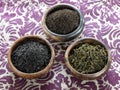 Assorted Earl Grey teas : black, green and Ceylan
