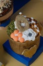 Assorted Easter Sweet Treats, Sweet Bread, Kulich, Easter Composition Royalty Free Stock Photo