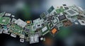 Assorted Electronic Components and Circuit Boards Royalty Free Stock Photo