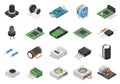 Assorted electronic components and circuit boards for diy projects and prototyping Royalty Free Stock Photo