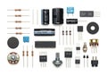 Assorted electronic components and circuit elements for diy projects Royalty Free Stock Photo