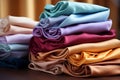 Assorted fabric color samples set against a vivid background Royalty Free Stock Photo