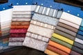 Assorted fabric swatches for interior decorating Royalty Free Stock Photo